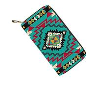 HUGS IDEA Cartera larga de cuero para mujer con patrón de arco iris, Geométrico del suroeste, Casual