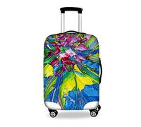 HUGS IDEA Colorful Painting Luggage Dust Cover for 18-30 Inch Suitcase, Colorful 4, L (26"-30" cover)
