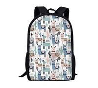 HUGS IDEA Cool T-rex 3D Vivid Thunder Dinosaurio Animal Bolsa Niños Mochila de 17 pulgadas Mochila de Escuela Primaria Media Bolsa de Hombro Transpirable, Llama 2, 17 inch (3PCS Set), Organizador de