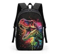 HUGS IDEA Cut Denim - Mochila para niños, diseño de gato, color azul, Splatter T-rex