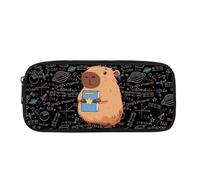 HUGS IDEA Estuche para lápices con diseño de animales, bolsa de papelería, suministros escolares, Libro de matemáticas Capibara, One Size, Organizador de bolsas