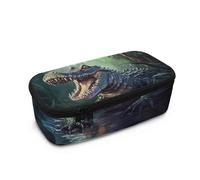 HUGS IDEA Estuche para lápices con organizador de múltiples compartimentos, estuche ligero para bolígrafos para niños, Cocodrilo del bosque, Talla única, Mochila escolar