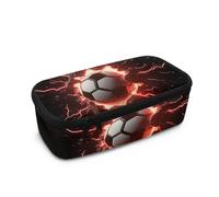 HUGS IDEA Estuche para niños de gran capacidad con cremallera, organizador de lápices escolar para niños, Balón de fútbol Breaking the Wall, Talla única, Mochila escolar