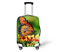 HUGS IDEA Fundas protectoras elásticas para equipaje de viaje con estampado de mariposas, Green, M (22"-26" cover)