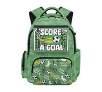 HUGS IDEA Mochila escolar ligera con correas acolchadas para niños de 6 a 12 años, mochila primaria de vuelta a la escuela, Marca un gol