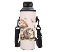 HUGS IDEA Soporte para botella de agua ligero con correa para viajes al aire libre, Hushroom Hedgehog, L, Organizador de bolsas