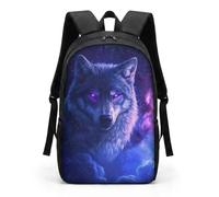 HUGS IDEA Under Animal Printed Children - Mochila escolar azul para niños, Lobo fresco