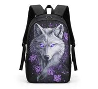HUGS IDEA Under Animal Printed Children - Mochila escolar azul para niños, Lobo morado