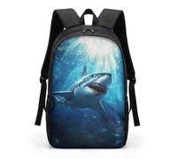 HUGS IDEA Under Animal Printed Children - Mochila escolar azul para niños, tiburón