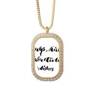 Hugs Kisses Valentine Wishes - Collar con colgante de diamantes de cristal dorado