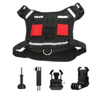 Hugsweet Monte del arnés de perros, Cámara Arnés de perros - Monte de chaleco de perro suave ajustable,Accesorios de animales pequeños, cofre de mascotas y fijación de espalda con base de montaje para