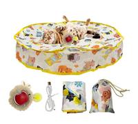 Hugsweet Pelota Interactiva para Gatos | 360 Grados Rotación Bola Rodante para Gatitos - Juego Eléctrico con Bolsa Y Alfombrilla para Cachorros Perros Mascotas Caza Entrenamiento Autónomo,Caza