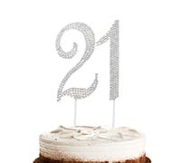 Hugwish Topper Tarta 21 Cumpleaños, Topper Happy Birthday 21, 21th Birthday Cake Topper Decoracion, Decoración 21 Años Para NiñA 21 Cumpleaños O 21 Aniversarios De Boda (21 Plateado)