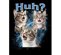Huh? Shocked Cat Notebook: Funny Confused Cat College Ruled Notebook | Meme Style Journal | 100 Pages | 8.5 x 11