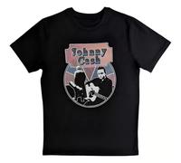 HUh555bhi Johnny Cash Walking Guitar & Front On offiziell Herren T-Shirt