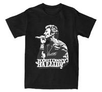 HUh555bhi Johnny-Hallyday-T-Shirt-French-Singer-Casual-100-Tees-Round-Neck-Short-Sleeve