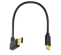HUHANGGod Cable corto USB 3.0 A a USB C, rectangular de 90 grados, tipo C, 5 Gbps, carga rápida y sincronización de datos, compatible con computadora portátil, PC, tableta, teléfono y más 25