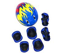 Huhudyy 3-6 AñOs Casco para NiñOs Bicicleta 7 Piezas/Conjunto Equipo de ProteccióN Ultraligero para NiñOs Casco de Ciclismo para NiñAs Gorra de Bicicleta B