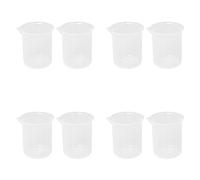 Huhudyy Cocina Laboratorio Graduado Vaso Espesan la Medidora de Plastico Transparente con Tapa Jarro 200ML 8 Unids de Medicion