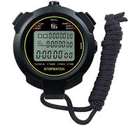 Huhudyy CronóMetro Deportivo Digital, 10 Vueltas/Memoria Dividida CronóMetro de Cuenta Regresiva Pantalla Grande, Resistente Al Agua, Reloj de 12/24 Horas