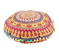 Huhudyy India mandala suelo cojín redondo bohemio almohada almohada cubierta caso # 13