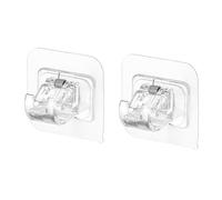 Huhudyy Juego de Soportes para Barra de Cortina Sin Taladro, Soportes para Barra de Cortina Adhesivos Ajustables de 2 Piezas