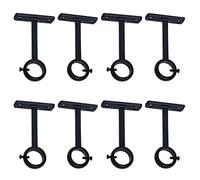 Huhudyy Soportes de barra para cortinas montados en techo, pesada carga para 1 barra de cortina (juego de 8, negro)