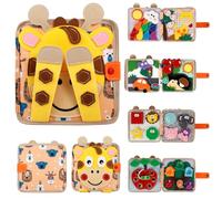 HuhWafee Busy Board Montessori Juguetes a partir de 1, 2, 3 años Libro Tranquilo Tablero de Actividades de Felpa Suave Juguetes Sensoriales para Bebés para Educación Temprana y Viaje, Actividades de