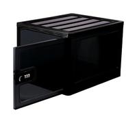 HuhWafee Cajas con cerradura,Caja de plástico transparente apilable,Caja de almacenamiento con cerradura plegable,para el casillero de oficina/escuela/medicina/aperitivos/prisión telefónica/casa