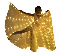 HuhWafee IsIs - Alas LED de 360° para varillas telescópicas de 20 a 100 cm, 2 modos de control de la luz LED, alas de mariposa, para Carnaval, escena, danza del vientre,Halloween, fiesta de Navidad