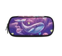 HUIACONG Estuche para lápices de escuela secundaria para niños, estuche de lápices estéticos de gran capacidad, Estrella de medusa ballena, Talla única, Estuche para lápices