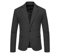 HUIANGLIYG Americana Casual Ligera para Hombre, Chaqueta Business Casual Resistente A Arrugas, Abrigo Deportivo de Solapa Muescada de Un Botón con Bolsillos Funcionales para Cortejo de Bodas, Ropa