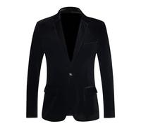 HUIANGLIYG Americana de Terciopelo Slim para Hombres con Un Botón de Solapa Chaqueta de Smoquin de Lujo Chaqueta de Felpa Smart Casual de Terciopelo para Hombres Boda Fiesta de Graduación Vestida