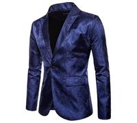 HUIANGLIYG Blazer de Cachemir de Lujo para Hombre, Corte Entallado, Un Botón, Solapa con Muesca, Chaqueta de Traje Formal con Bolsillos, Elegante Esmoquin para Fiesta, Boda, Graduación, Banquete,
