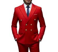 HUIANGLIYG Blazer para Hombre Abrigos Deportivos Casuales Solapa de Pico Chaqueta de Traje de Doble Botonadura Slim Fit Chaqueta de Negocios de Dos Botones con Bolsillos Esmoquin Sólido para Banque