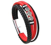 HUIANGLIYG Brazalete de Cuero de Árbol Genealógico para Hombres, Pulsera de Cuero Trenzado Multicapa con Cierre Magnético, Pulsera Vikinga Vintage para Joyas del Día del Padre Regalos de Cumplea