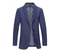 HUIANGLIYG Chaqueta Americana Casual de Hombre, Chaqueta Ligera y Transpirable de Verano, Chaqueta Deportiva de Solapa Muescada de Dos Botones con Bolsillos para Oficina de Negocios, Cortejo de Boda