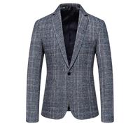 HUIANGLIYG Chaqueta de Hombre de Trozo de Tweed Vintage de Lana Mezclada Chaqueta Deportiva de Corte Ajustado de Un Botón con Bolsillos, Ropa Exterior Cortavientos Business Casual para Otoño Invie