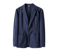 HUIANGLIYG Chaqueta Deportiva Casual Ligera y Transpirable de Verano Ligera y Transpirable con Bolsillos para Viajes de Negocios Cortejo de Boda Ropa Diaria Azul Marino S