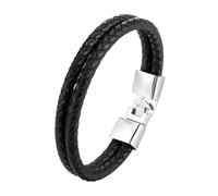 HUIANGLIYG Pulsera Cuero Hombre,Pulsera de Cuero Genuino para Hombre, Clásica, de Doble Hilera, Trenzada, Informal, de Negocios, con Cierre Magnético, Regalo para Niño. Accesorios. Accesorios No