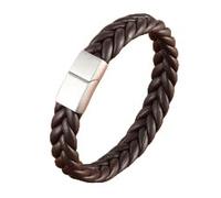 HUIANGLIYG Pulsera Cuero Hombre,Pulsera Punk Trenzada de Cuero Ancho para Hombre, Brazalete Clásico de Cordón Tejido Hecho A Mano con Cierre Magnético, Joyería Vintage, Regalo para Uso Diario Un