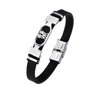 HUIANGLIYG Pulsera de Cuero con 12 constelaciones para Hombre, Hecha A Mano, de Cuero Negro Vintage, Brazalete con Signo Zodiacal y Cierre, Joyería Astrológica Personalizada, Regalo para Papá, Es