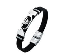 HUIANGLIYG Pulsera de Cuero con 12 constelaciones para Hombre, Hecha A Mano, de Cuero Negro Vintage, Brazalete con Signo Zodiacal y Cierre, Joyería Astrológica Personalizada, Regalo para Papá, Es