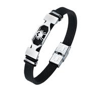 HUIANGLIYG Pulsera de Cuero con 12 constelaciones para Hombre, Hecha A Mano, de Cuero Negro Vintage, Brazalete con Signo Zodiacal y Cierre, Joyería Astrológica Personalizada, Regalo para Papá, Es