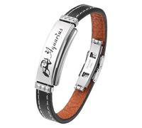 HUIANGLIYG Pulsera De Cuero Con 12 Constelaciones, Signos Del Zodiaco, Estilo Punk, Con Cierre. Ideal Como Regalo De Cumpleaños, Astrología O Horóscopo. Para Hombres Y Mujeres. Acuario, 21,5 Cm.