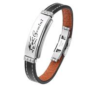HUIANGLIYG Pulsera De Cuero Con 12 Constelaciones, Signos Del Zodiaco, Estilo Punk, Con Cierre. Ideal Como Regalo De Cumpleaños, Astrología O Horóscopo. Para Hombres Y Mujeres. Géminis, 21,5 Cm.