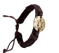HUIANGLIYG Pulsera De Cuero Con Constelaciones Del Zodiaco, Pulsera Tejida Vintage Marrón, Pulsera Ajustable De Cuero De Vaca, Joyería Para Mujeres Y Hombres, Regalo De Cumpleaños Para Libra
