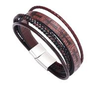 HUIANGLIYG Pulsera de Cuero con Cruz Grabada para Hombre, Brazalete Trenzado Multicapa de Cuero Genuino, Brazalete conmemorativo Religioso con Cruz de Jesús para Uso Diario en La Iglesia, Color