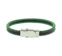 HUIANGLIYG Pulsera De Cuero Con Diseño De Orgullo Gay, Sencilla, Lgbt, Con Hebilla, Trenzada, Clásica, Hecha A Mano, Vintage, Regalo Para Hombres Y Mujeres, Color Verde, 21 Cm
