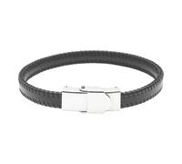 HUIANGLIYG Pulsera De Cuero Con Diseño De Orgullo Gay, Sencilla, Lgbt, Con Hebilla, Trenzada, Hecha A Mano, Estilo Vintage, Regalo Para Hombres Y Mujeres, Color Negro, 23 Cm
